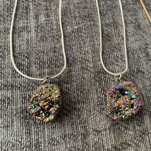 Druzzy crystal necklace